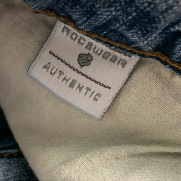 Vintage Rocawear Jean Mini Skirt Y2k Hip Hop Blue Denim Womens Size 9/10 - Picture 4 of 11